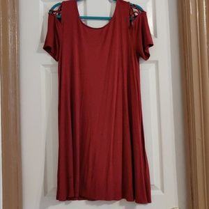 Deep red cutout dress